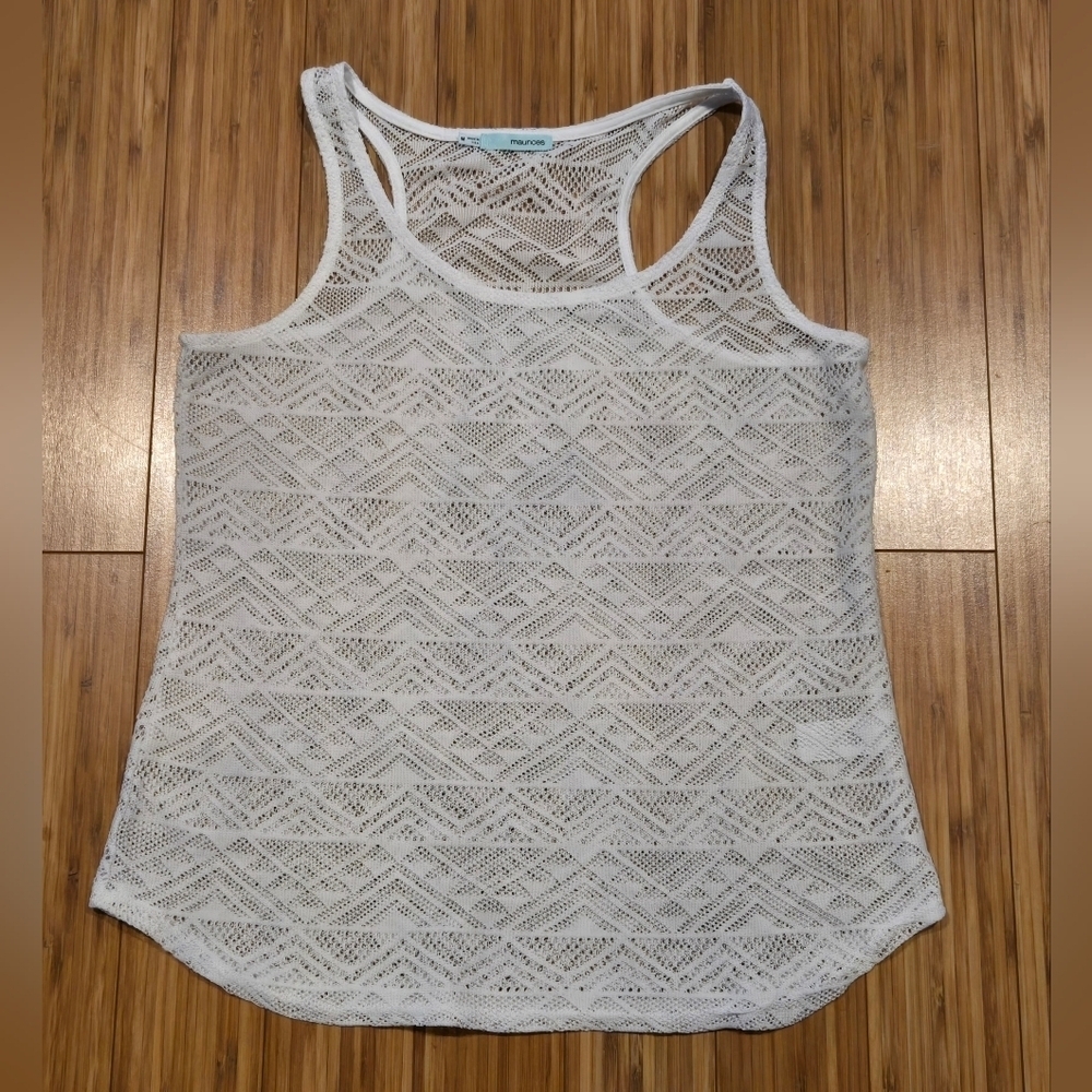❤️ Maurices White Lace Tank Top